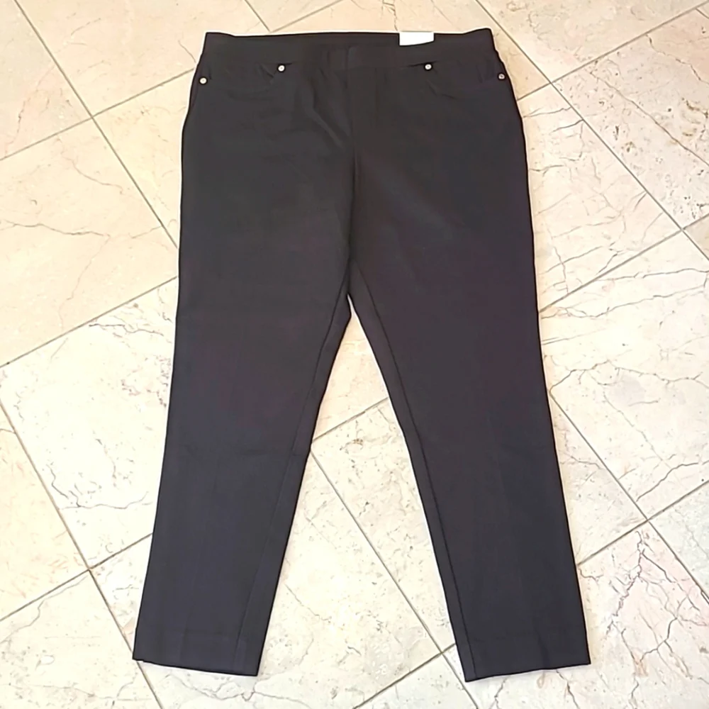 Anne Klein Slim Ankle Pants Leggings Brown NWT [size L]